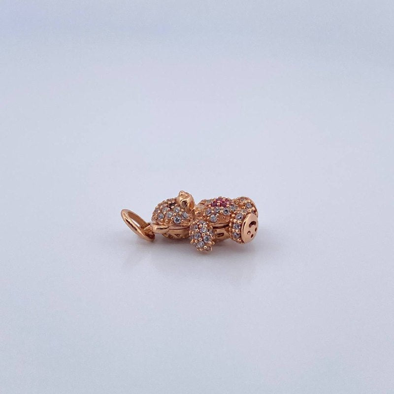 Articulated Bear Heart Pendant 2.65gr / 2cm / 18K Gold &