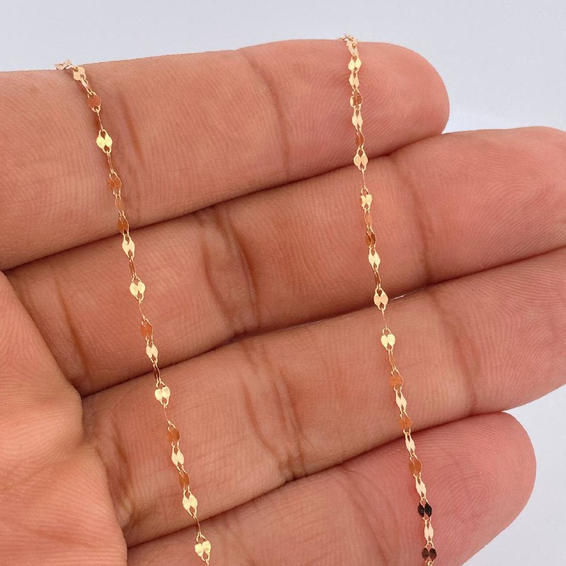 Mirror Flower Chain 0.9gr / 19.7in / 18K Gold +3 $