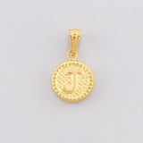 Pendant Circle Letter J 0.55g / 3/4 in Yellow Gold 18K