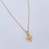 Set Cadena y Dije Veneciana+Libelula 1.25gr / 15 1/2 in / 0.43mm Oro Amarillo 18K $