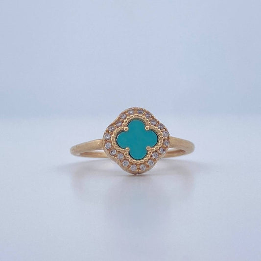 Anillo Trebol 2.75gr / T7 / Oro Amarillo 18K &