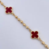 Military Type Clover Bracelet 4.3gr / 7.5in / 18K Gold &