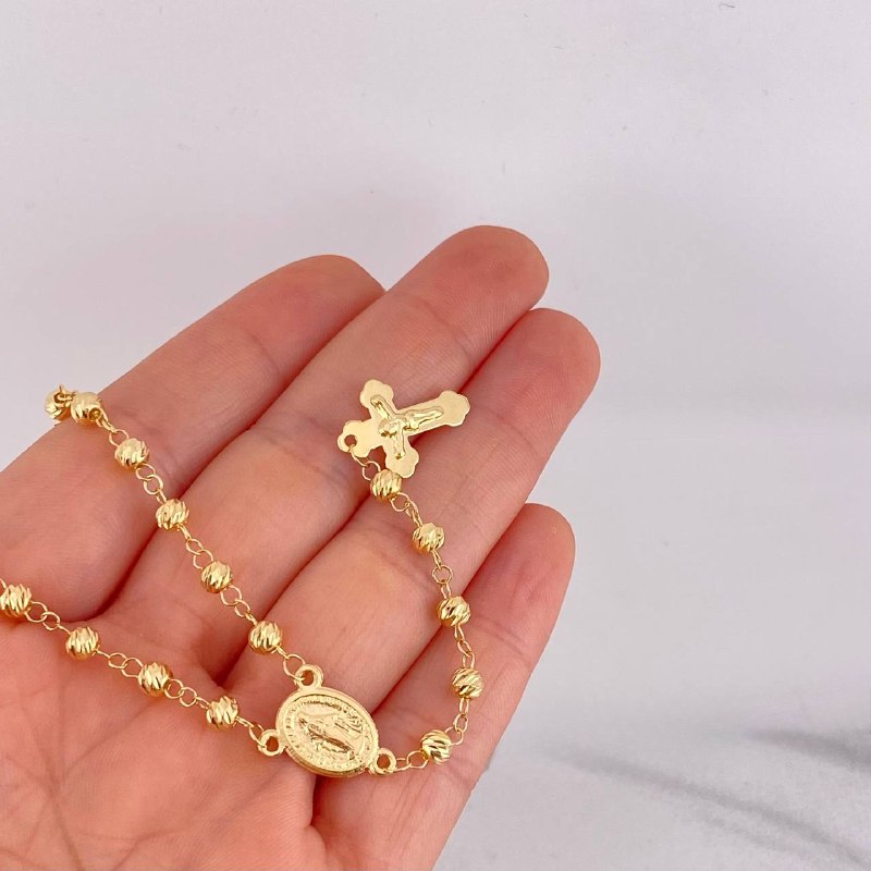 Miraculous Virgin Rosary 10g / 24 in / 4mm Yellow Gold 18K