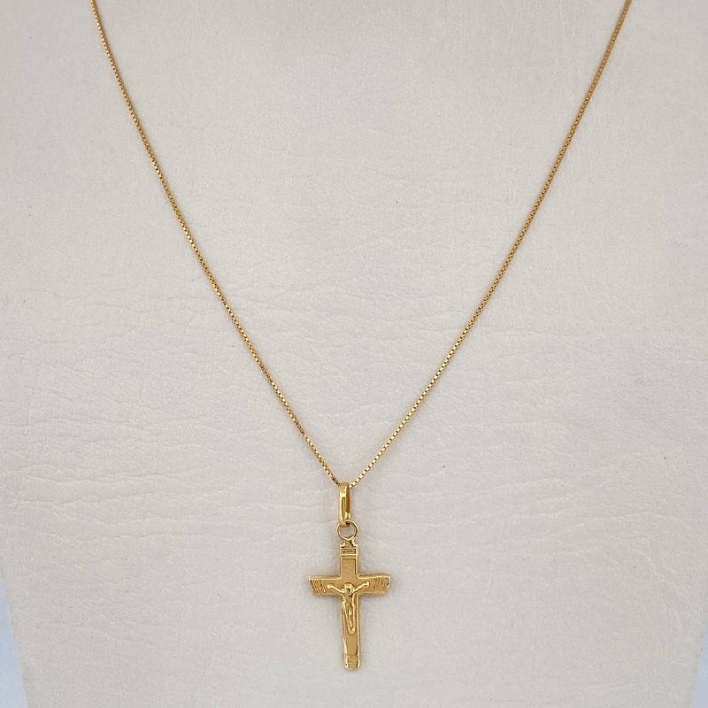 Venetian Chain and Pendant Set + Christ Cross 1.4gr / 18K Gold $