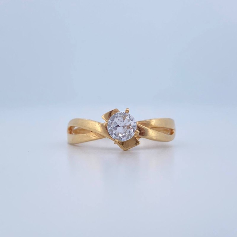 Anillo Solitario Trenzado 2.15gr / T7 / Oro Amarillo 18K &