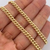 Cadena Cubana 10.9gr / 26 1/4 in / 4.4mm Oro Amarillo +1 14K Italy &