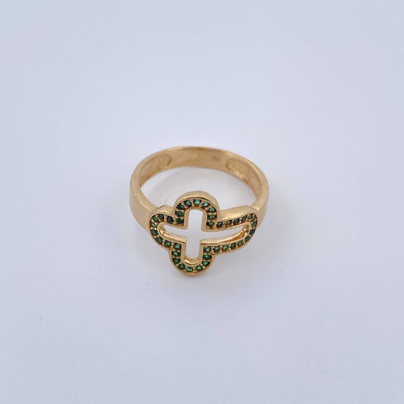 Cross Silhouette Ring 3.25gr / Size 6 3/4 / 18K Gold &