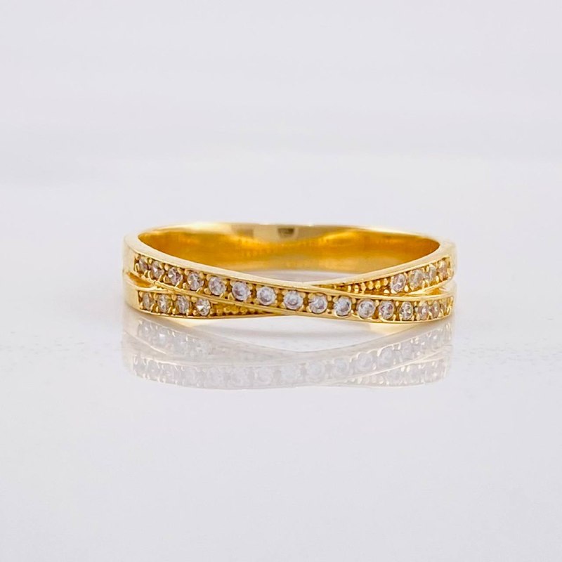 Anillo Carril Cruzado 2.2g / T6 Oro Amarillo 18K