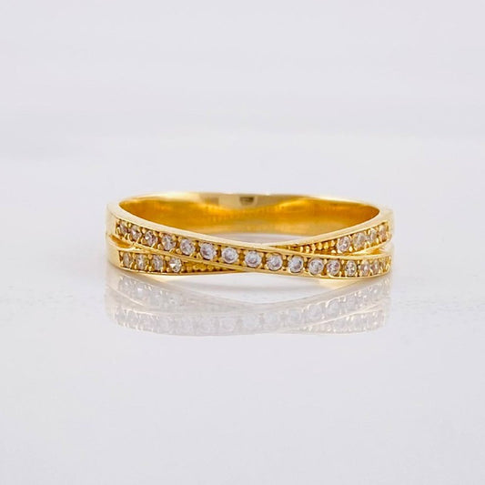 Anillo Carril Cruzado 2.2g / T6 Oro Amarillo 18K
