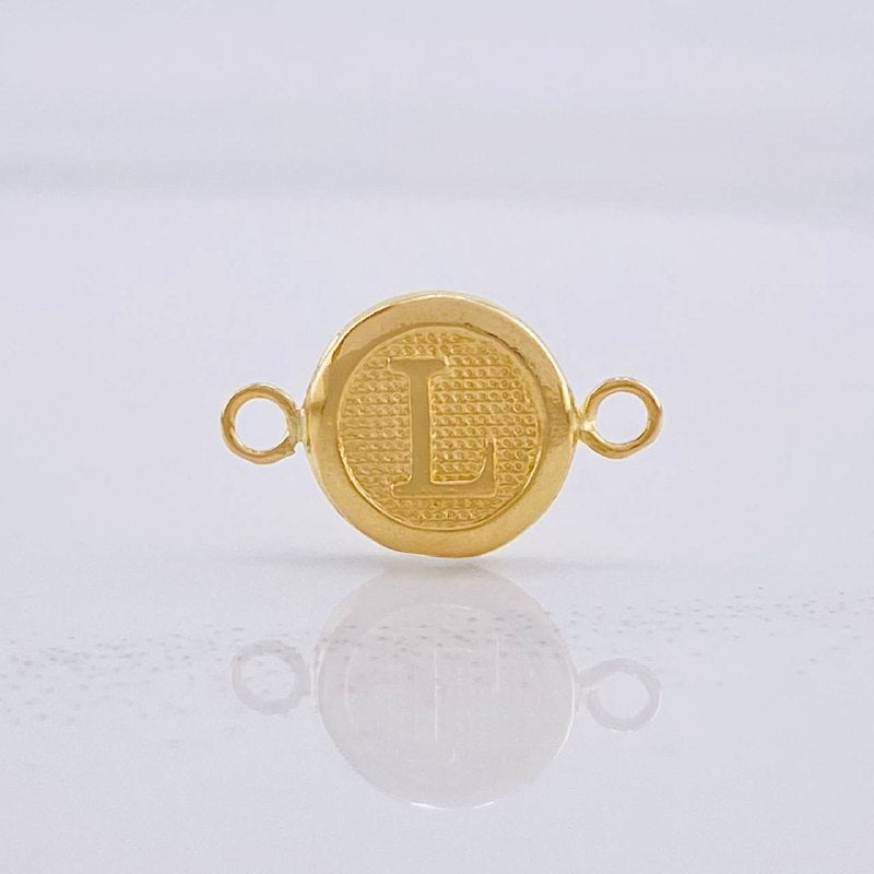 Charm Circle Letter L 0.4g / 1/2 in Yellow Gold 18K