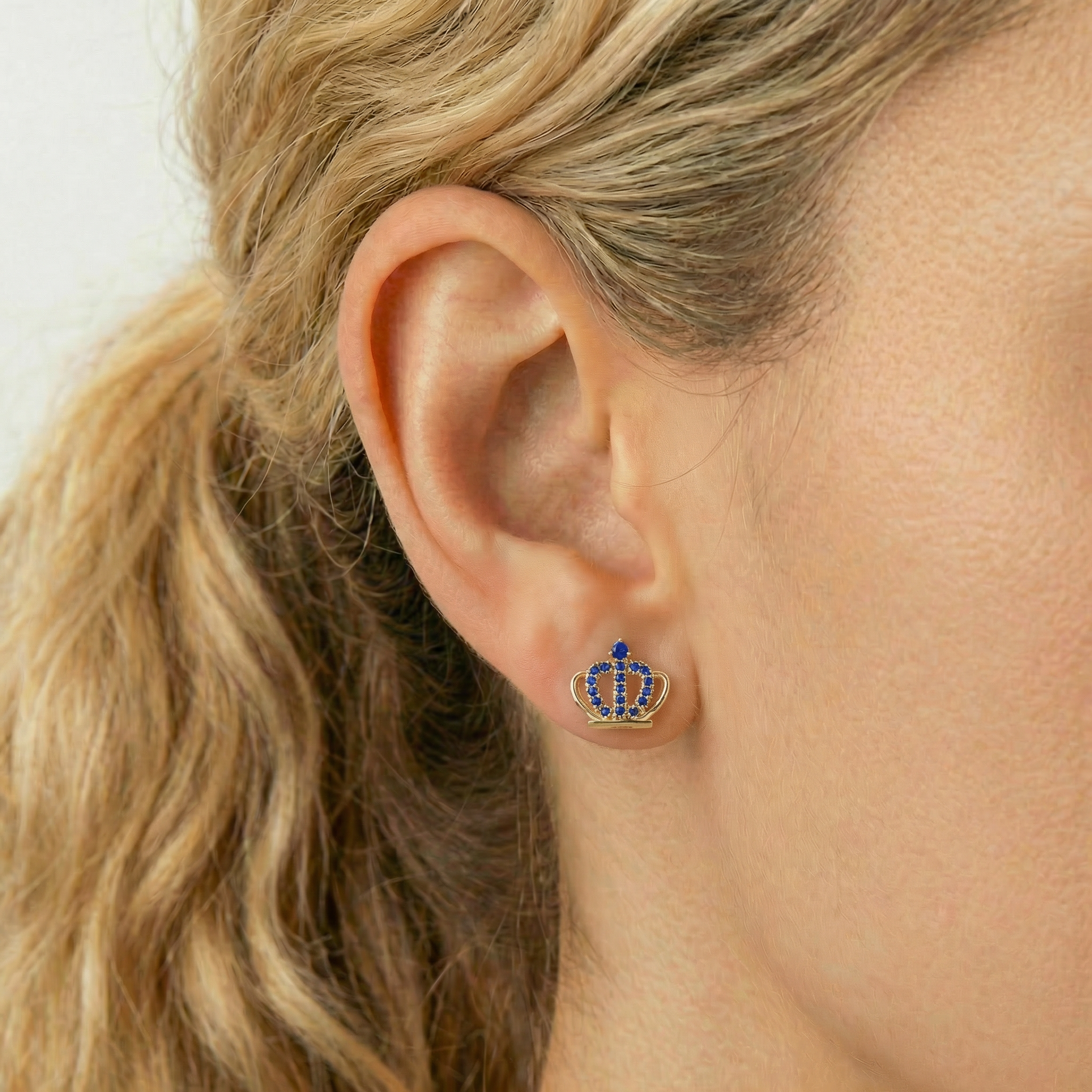 Stud Earrings Crown 1.6gr / 18K Gold