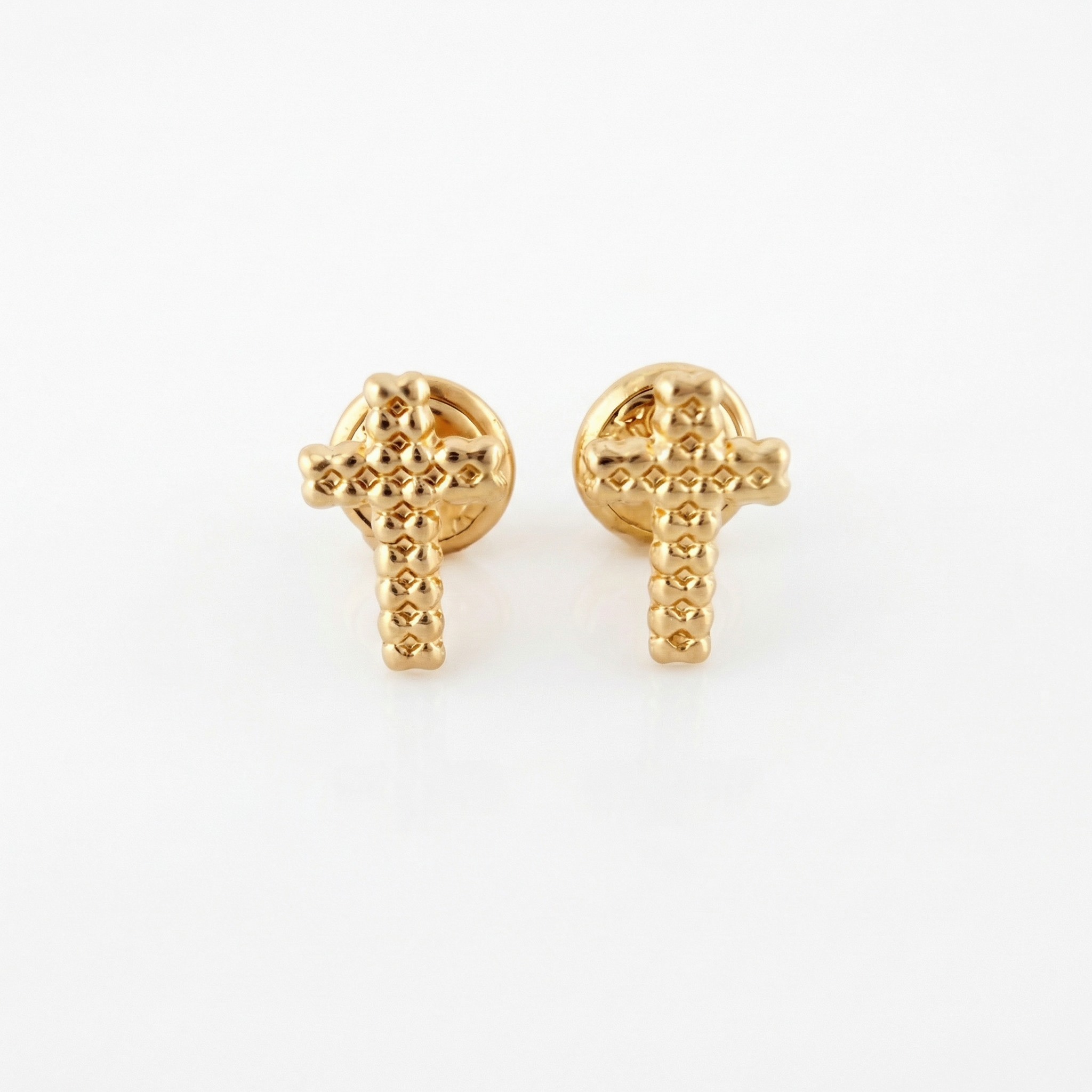 Topos Cruz Relieve 0.5gr / 8mm Oro Amarillo 18K ©