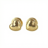 Stud Earrings Heart Bordered 0.55gr / 18K Gold