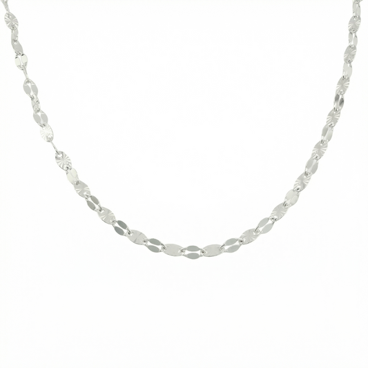 Cadena Flor Espejo 5.7gr / 23 1/2 in / 3.2mm Plata 925 *