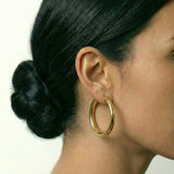 Hoop Earrings Smooth Bulky Hoop 4.85gr / 2.2in / 18K Gold +4 (Offer)