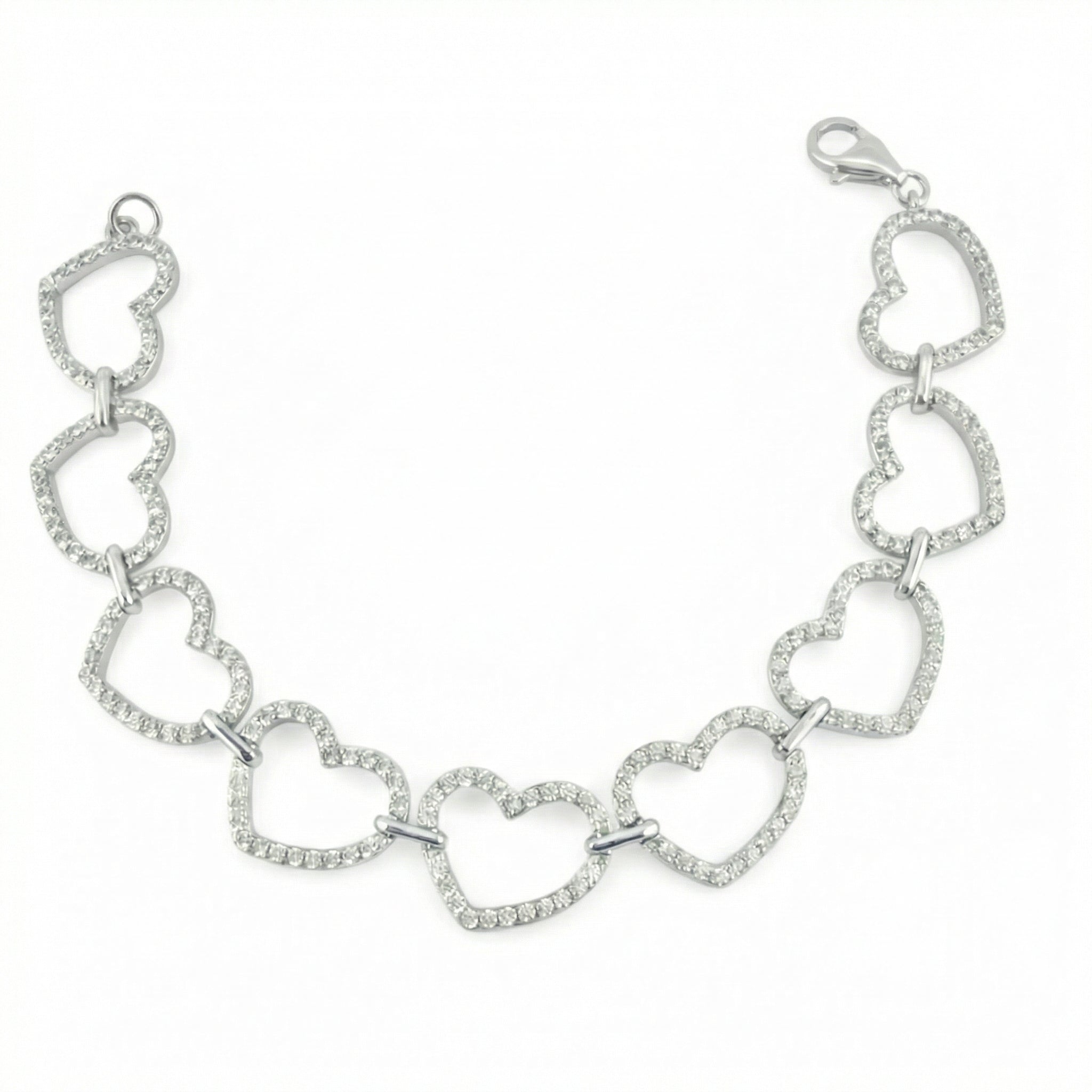 Pulso Corazones Continuos 11.65gr / 7 in / Plata 925