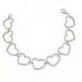 Pulso Corazones Continuos 11.65gr / 7 in / Plata 925