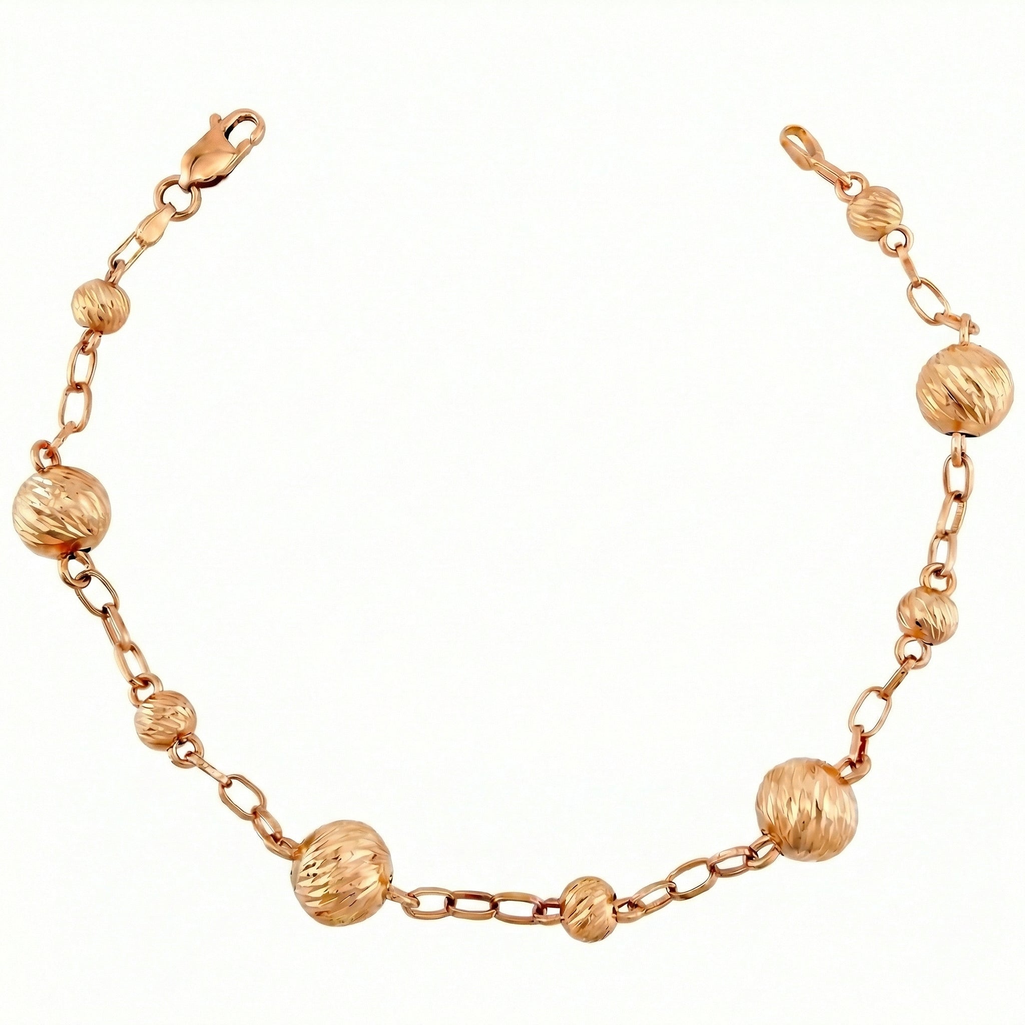 Pulso Tipo Militar 4.35gr / 7 3/4 in / 8mm-5mm Oro Rosa 18K &