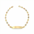 Pulso Bebé Gc Placa Rectangular Lisa 1.45gr / 5 3/4 in / 3.2mm Tres Oros 18K *