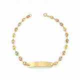Pulso Bebé Gc Placa Rectangular Lisa 1.45gr / 5 3/4 in / 3.2mm Tres Oros 18K *