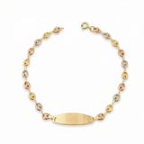 Pulso Bebé Gc Placa Ovalada Lisa 1.45gr / 5 3/4 in / 3.2mm Tres Oros 18K ©