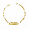 Pulso Bebé Espiga Placa Ovalada Bordeada 1.2gr / 5 3/4 in / 2.7mm Oro Amarillo 18K