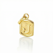 Dije Letra J Marco Texturizado 0.4gr / 1/2 in / Oro Amarillo 18K ©