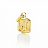 Dije Letra J Marco Texturizado 0.4gr / 1/2 in / Oro Amarillo 18K ©