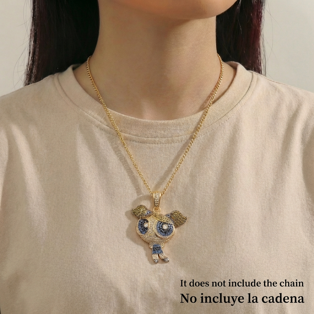 Dije Super Chica Azul 10gr / 1 3/4 in / Oro Amarillo 18K ©