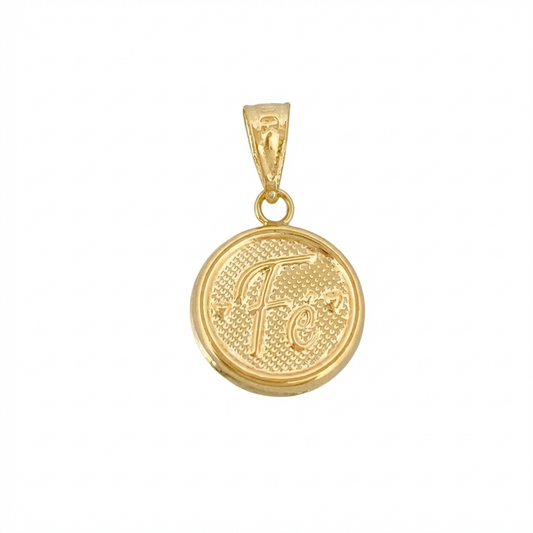 Faith Pendant 0.9gr / 3/4 in / 18K Yellow Gold %