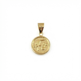 Pendant Faith Medal 0.95gr / 2.2cm / Yellow Gold 18K Enamelled