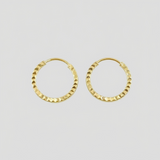 Candongas Aro Rayado 0.65 g / 1.2 cm Oro Amarillo 18K