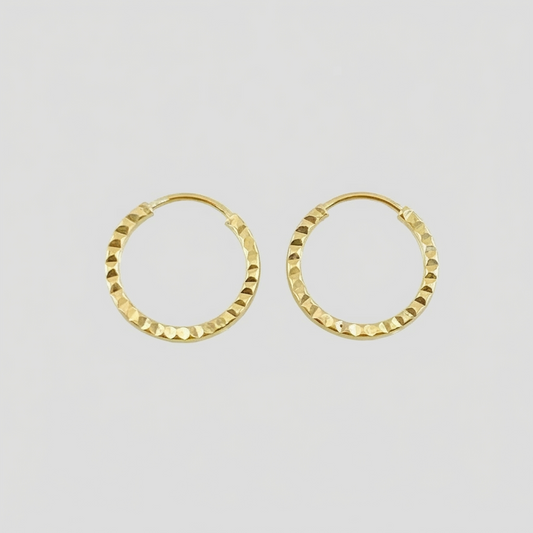 Candongas Aro Rayado 0.65 g / 1.2 cm Oro Amarillo 18K