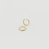 Mini Smooth Hoop Earrings 0.35gr / 1/4 in / 18K Yellow Gold ©