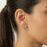 Candongas Mini Aro Rayado 0.6 g / 1/2 in Oro Amarillo 18K