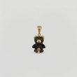 Dije Oso 3.45gr / 2.5cm / Circones Negros Verdes Oro Amarillo 18K &