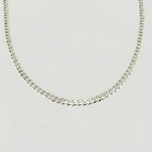 Cadena Cubana 15.35gr / 25 1/2 in / 4.5mm Plata 925