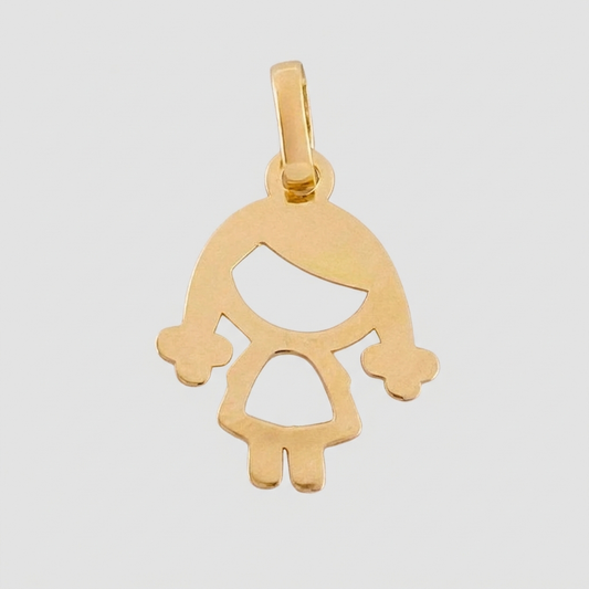 Dije Niña Silueta 0.45 g / 3/4 in Oro Amarillo 18K