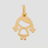 Dije Niña Silueta 0.5 g / 3/4 in Oro Amarillo 18K