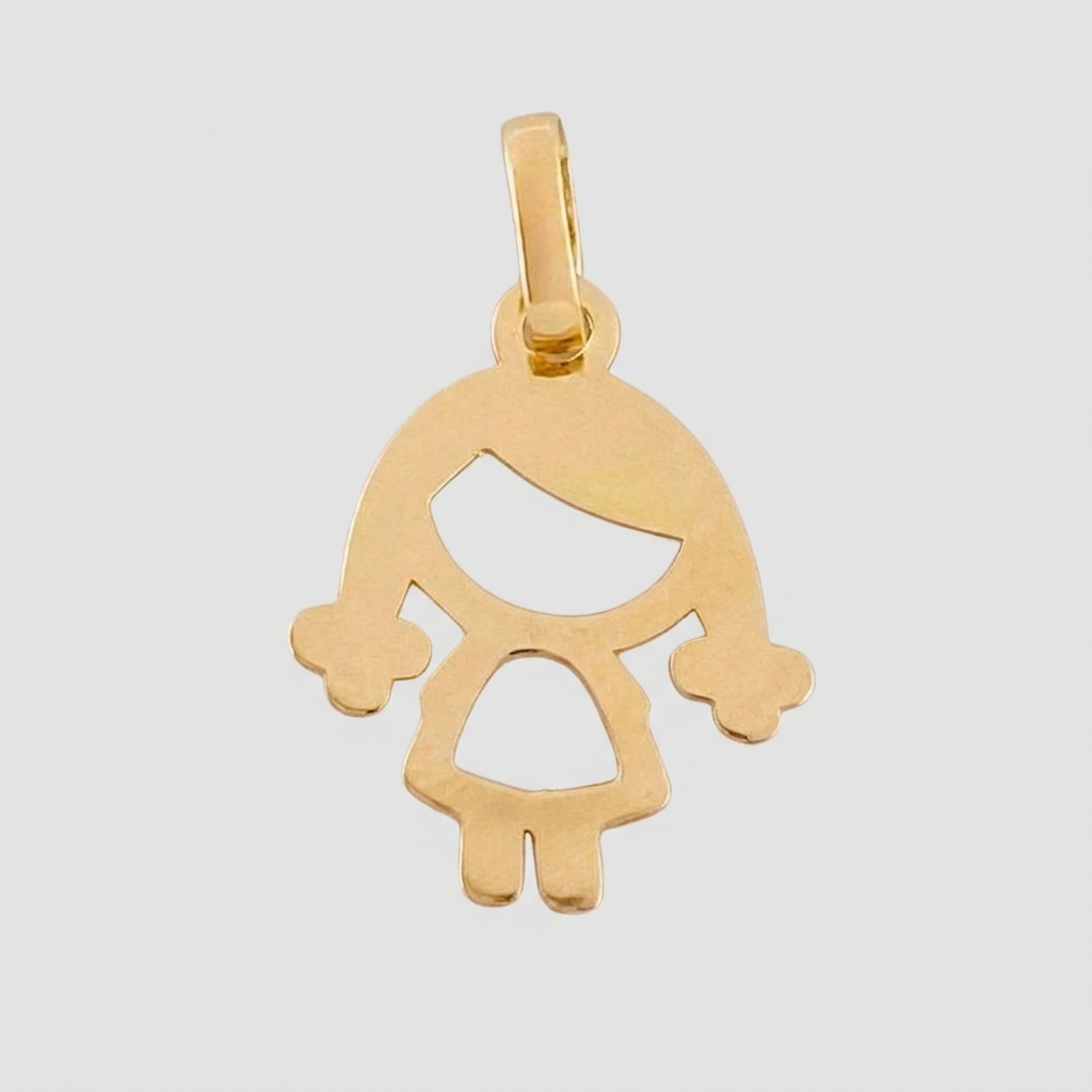 Dije Niña Silueta 0.45 g / 3/4 in Oro Amarillo 18K