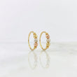 Hoop Earrings Trio Beads 0.9g / 1/4 in Three Golds 18K
