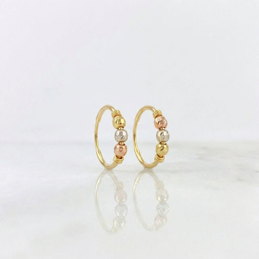 Candongas Trio 0.95 g / 1.3 cm Tres Oros 18K