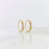 Candongas Trio 0.95 g / 1.3 cm Tres Oros 18K