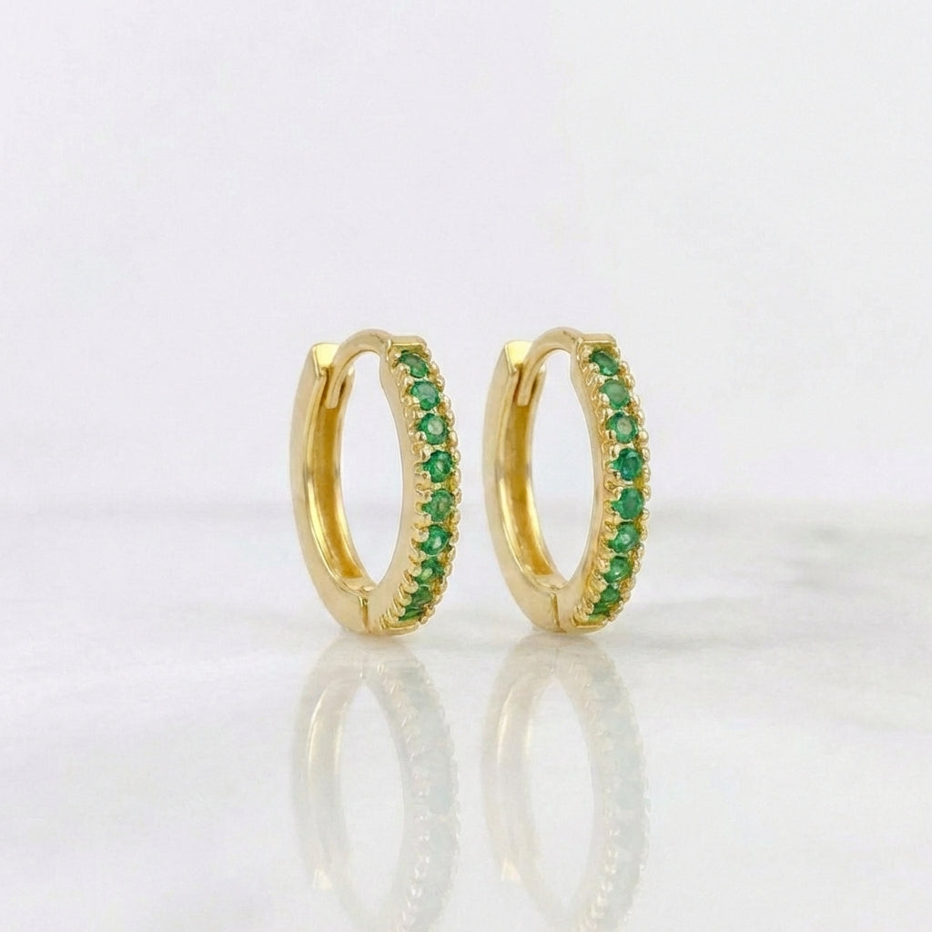 Candongas Carril Punteada 1.9gr / 1/2 in / Oro Amarillo 18K