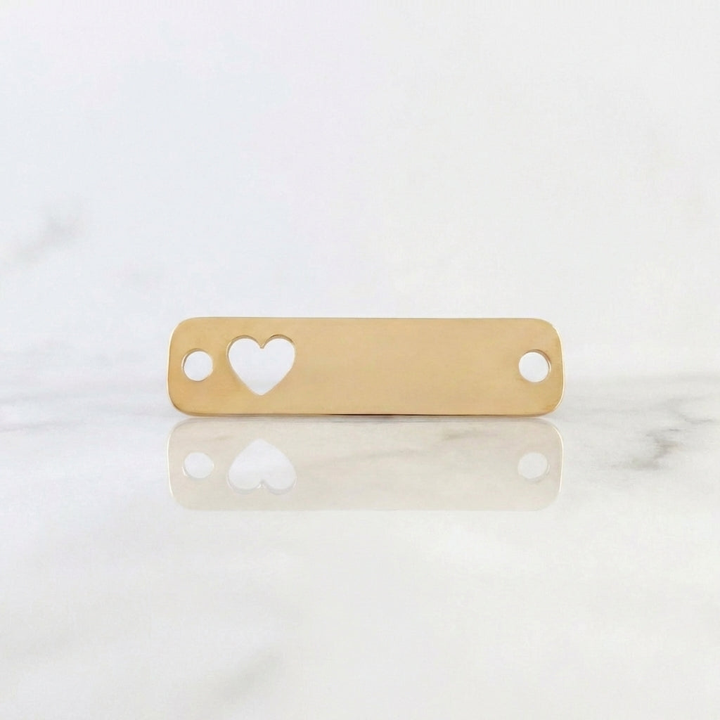 Herraje Placa Corazon 0.8 g / 1 in Oro Amarillo 18K