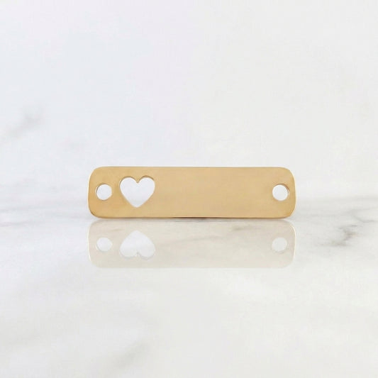 Herraje Placa Corazón 0.8 g / 1 in Oro Amarillo 18K