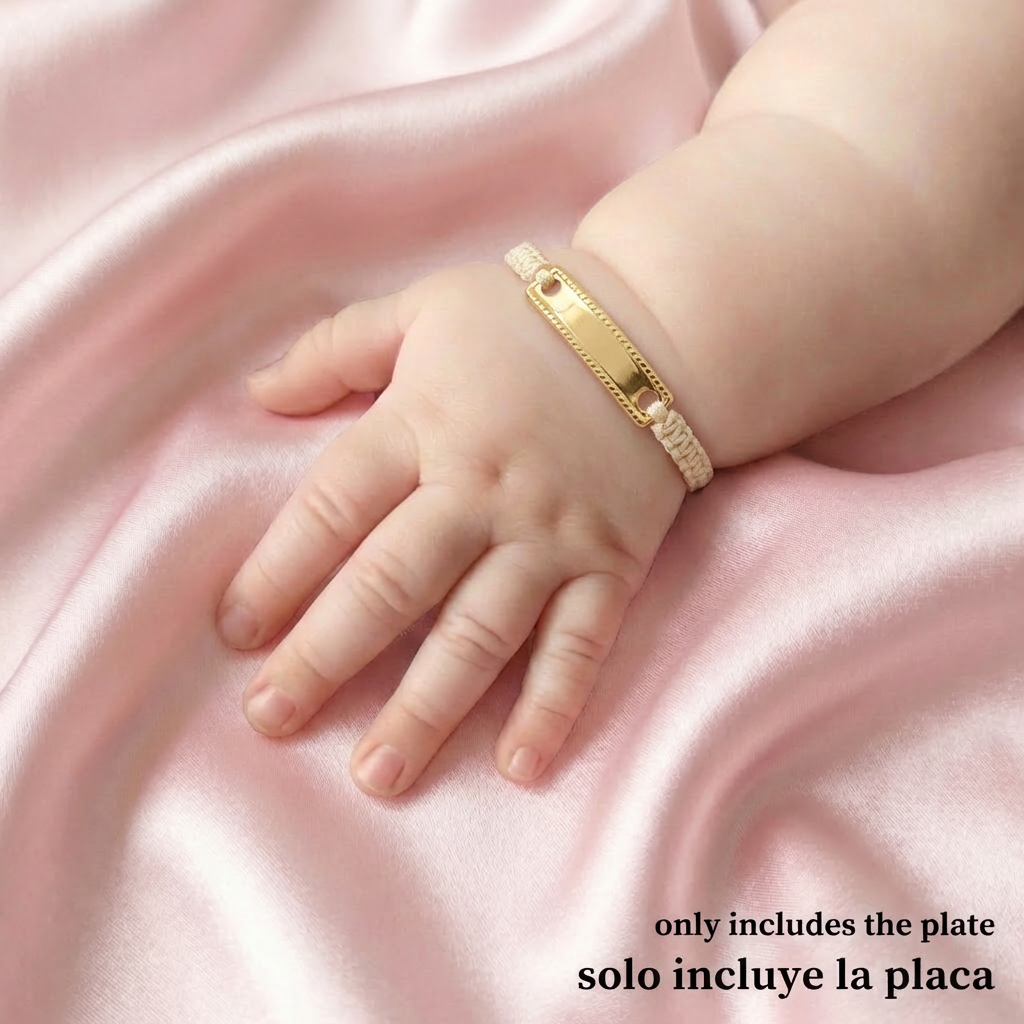 Herraje Placa Ovalada Bordeada 0.25 g / 3/4 in Oro Amarillo 18K