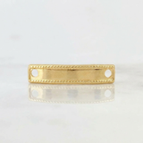 Herraje Placa Rectangular Bordeada 0.2 g / 3/4 in Oro Amarillo 18K