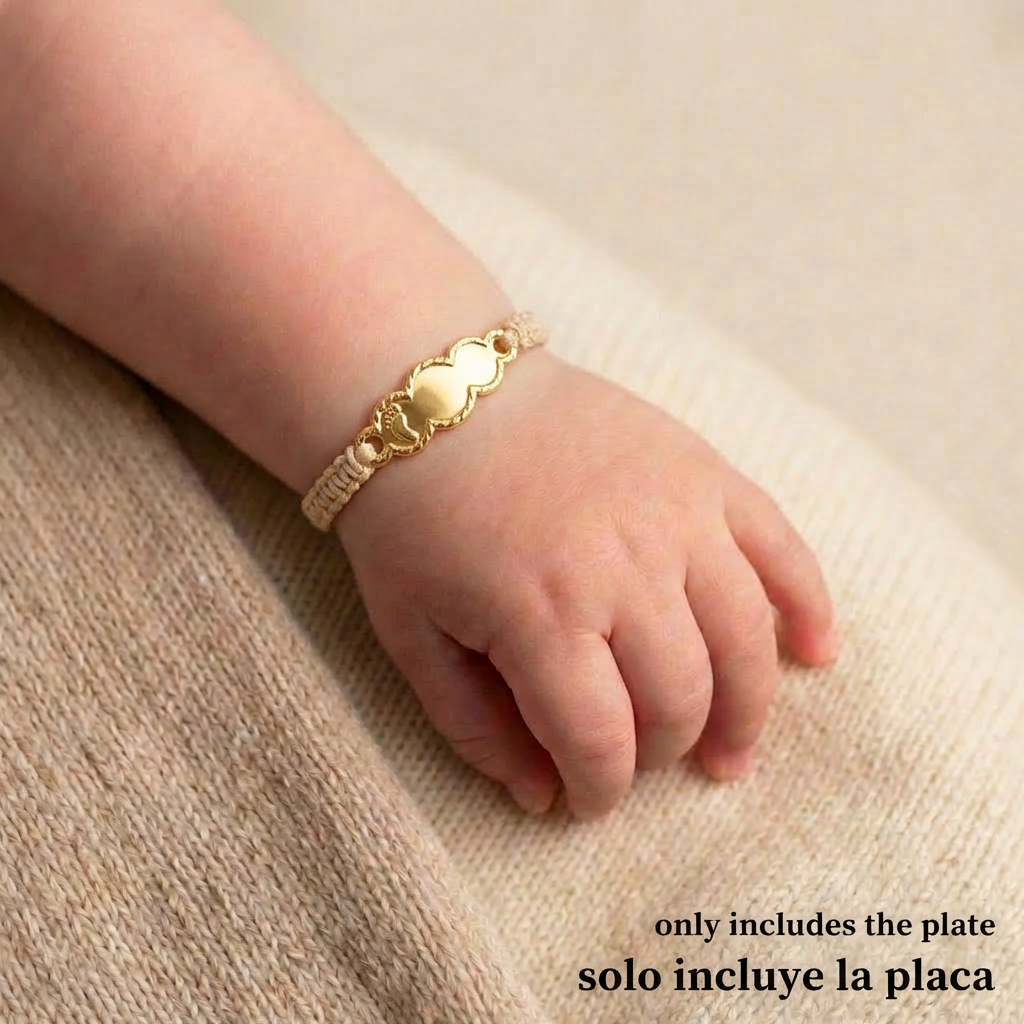 Herraje Placa Nube Pie Bordeada 0.25 g / 3/4 in Oro Amarillo 18K