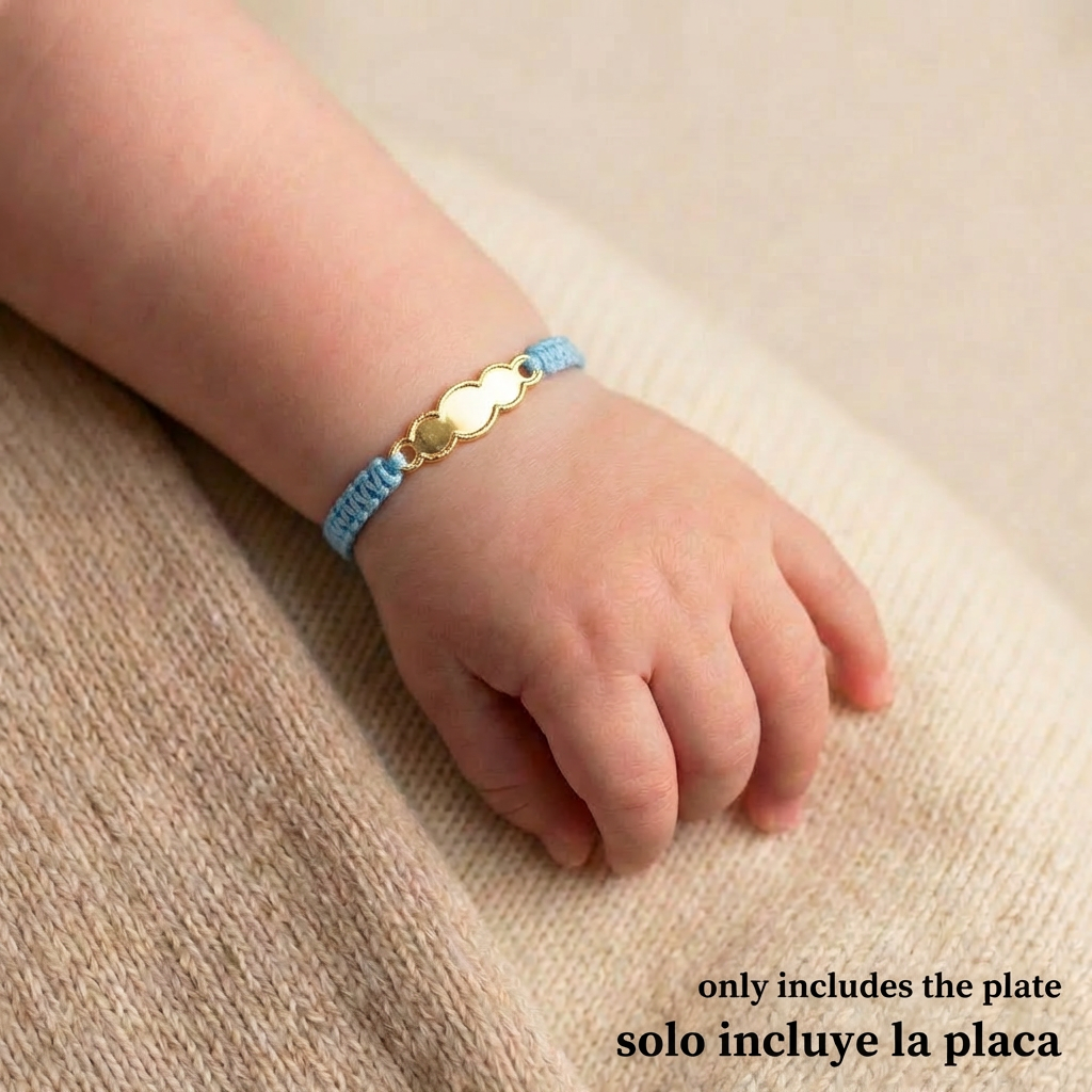 Herraje Placa Nube Bordeada 0.25 g / 3/4 in Oro Amarillo 18K